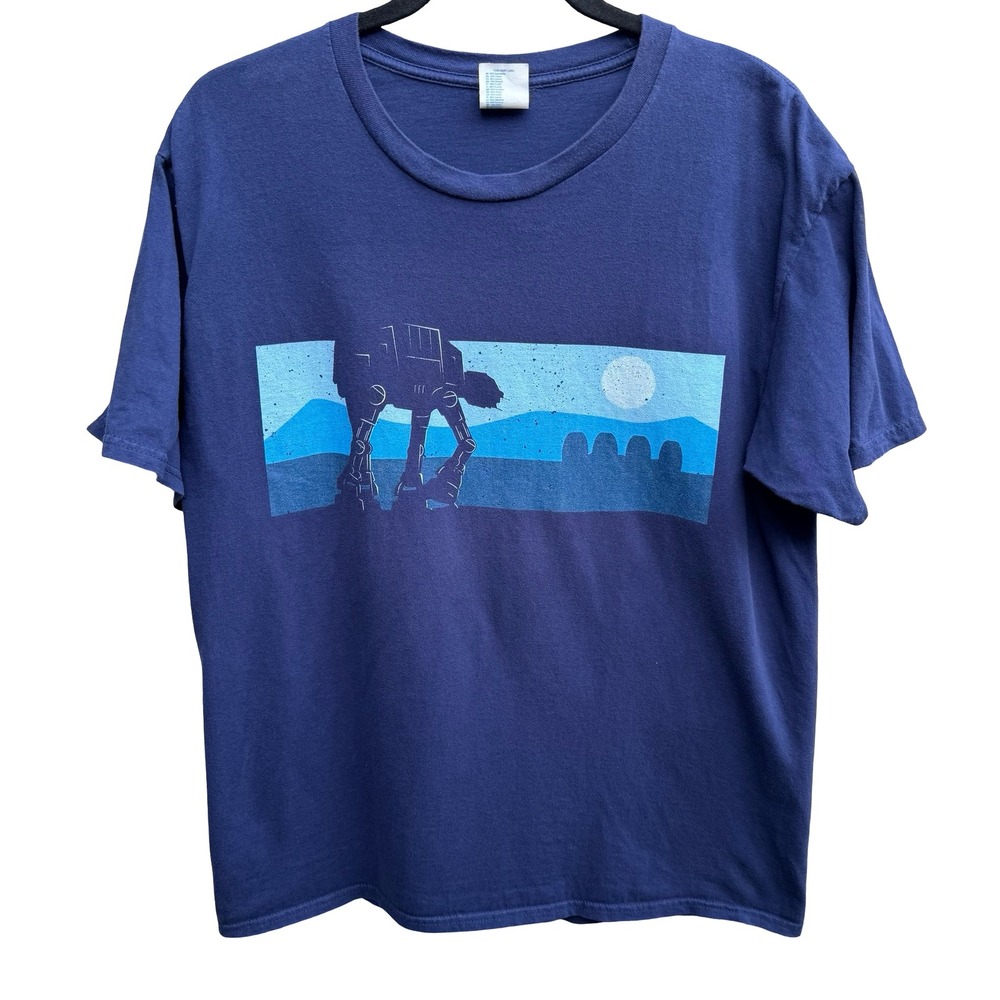 Port & Company Star Wars AT-AT Imperial Walker Sci-Fi Graphic Tee Navy Mens L
